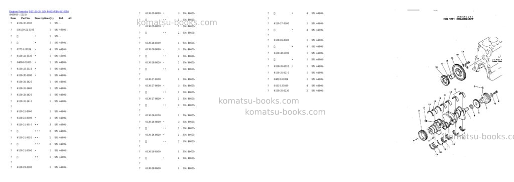 Komatsu s4d105-3h s/n 44605-up Parts catalog cover Page 10 Komatsu s4d105-3h s/n 44605-up Parts catalog cover Page 10