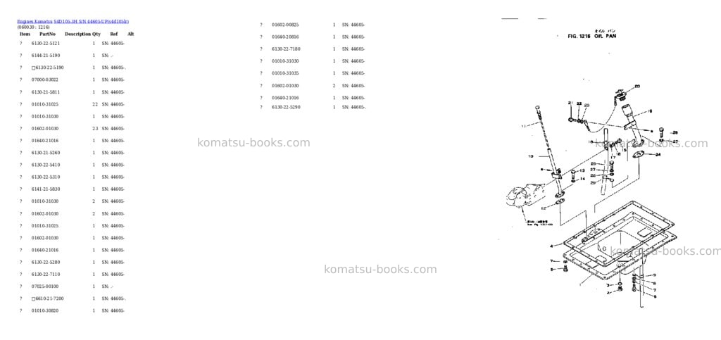 Komatsu s4d105-3h s/n 44605-up Parts catalog cover Page 8 Komatsu s4d105-3h s/n 44605-up Parts catalog cover Page 8