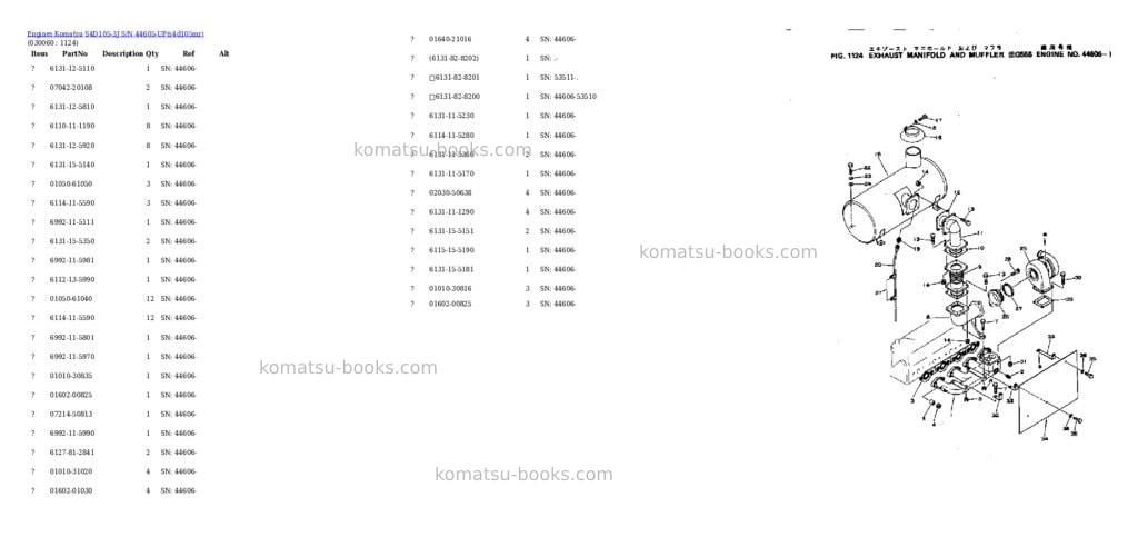 Komatsu S4D105-3J S/N 44605-UP Parts catalog cover Page 5 Komatsu S4D105-3J S/N 44605-UP Parts catalog cover Page 5