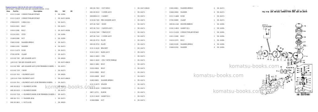 Komatsu s4d105-3k s/n 45473-up Parts catalog cover Page 4 Komatsu s4d105-3k s/n 45473-up Parts catalog cover Page 4