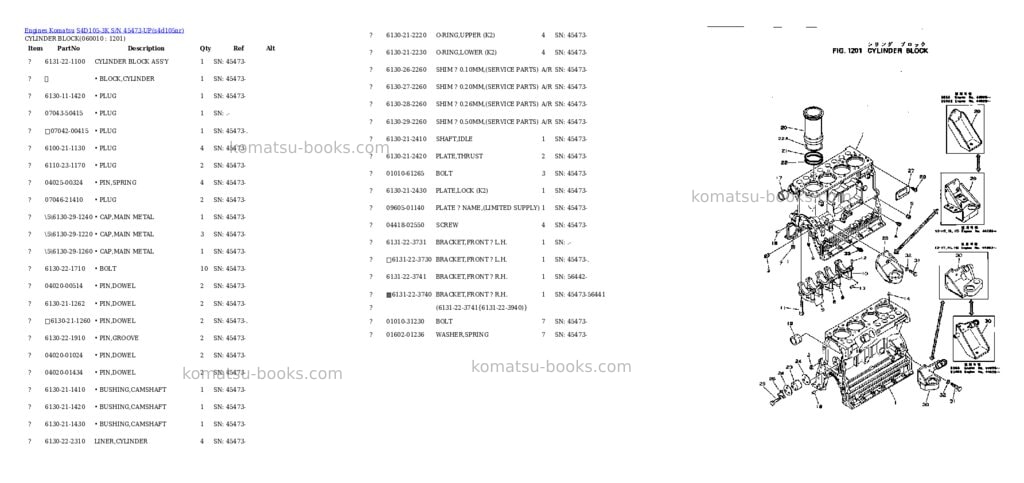 Komatsu s4d105-3k s/n 45473-up Parts catalog cover Page 6 Komatsu s4d105-3k s/n 45473-up Parts catalog cover Page 6