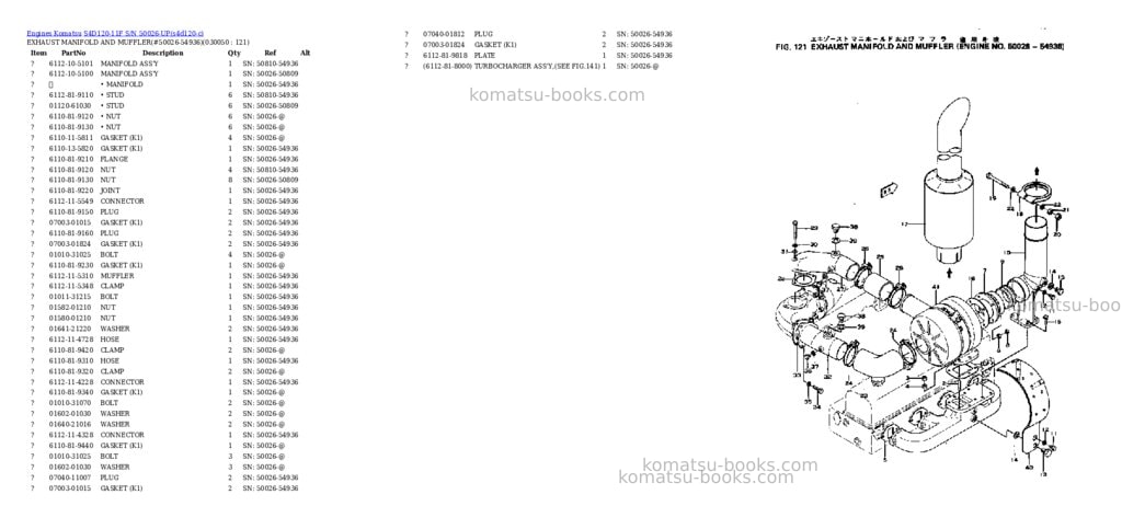 Komatsu S4D120-11F S/N 50026-UP Parts catalog cover Page 4