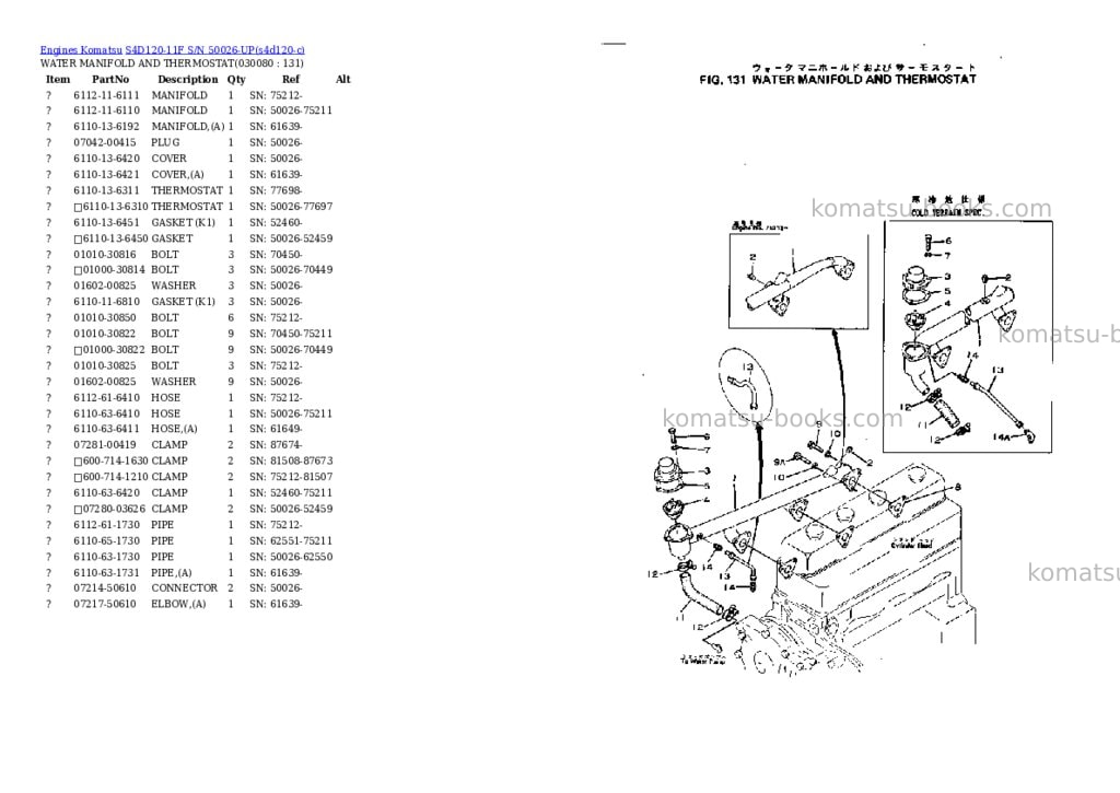 Komatsu S4D120-11F S/N 50026-UP Parts catalog cover Page 7