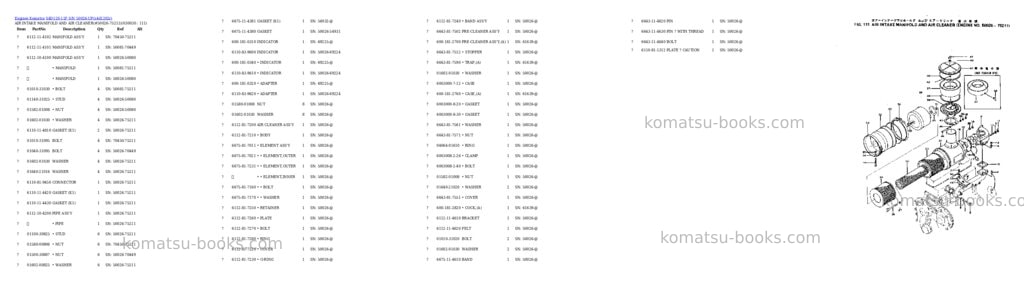 Komatsu s4d120-11f s/n 50026-up Parts catalog cover Page 2
