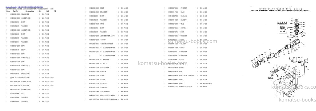 Komatsu s4d120-11f s/n 50026-up Parts catalog cover Page 3