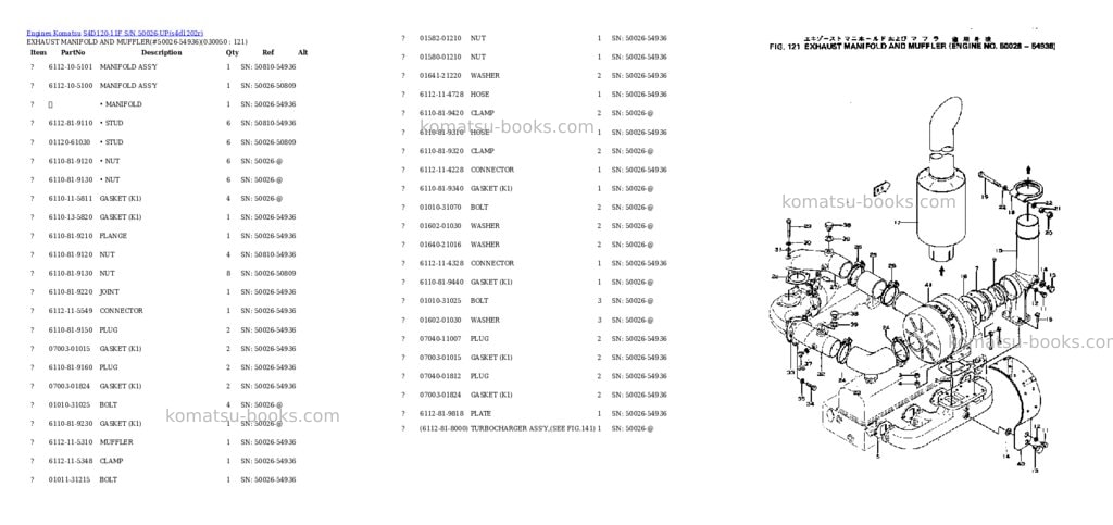Komatsu s4d120-11f s/n 50026-up Parts catalog cover Page 4
