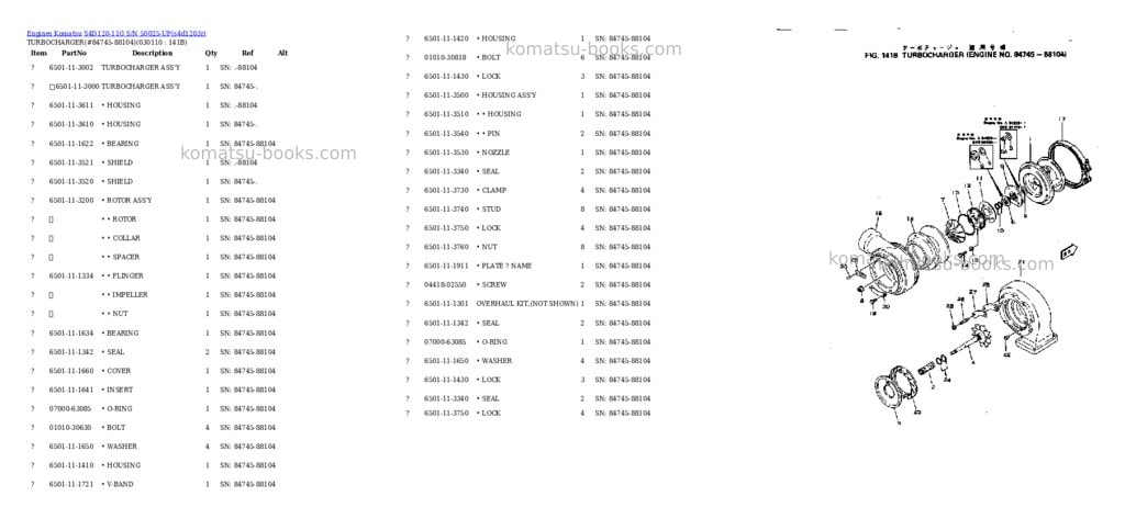 Komatsu s4d120-11g s/n 50025-up Parts catalog cover Page 10