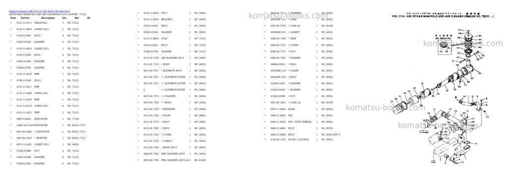 Komatsu s4d120-11g s/n 50025-up Parts catalog cover Page 3