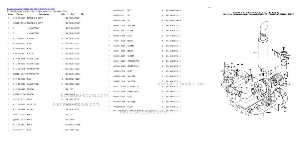 Komatsu s4d120-11g s/n 50025-up Parts catalog cover Page 5