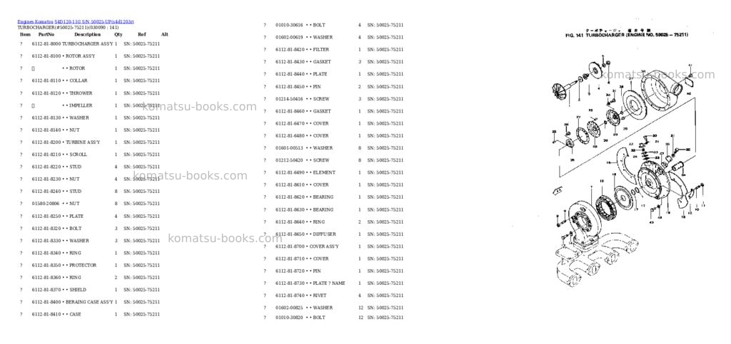 Komatsu s4d120-11g s/n 50025-up Parts catalog cover Page 8
