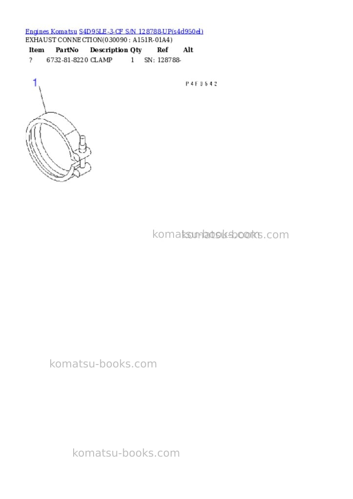 Komatsu S4D95LE-3-CF S/N 128788-UP Parts catalog cover Page 9 Komatsu S4D95LE-3-CF S/N 128788-UP Parts catalog cover Page 9