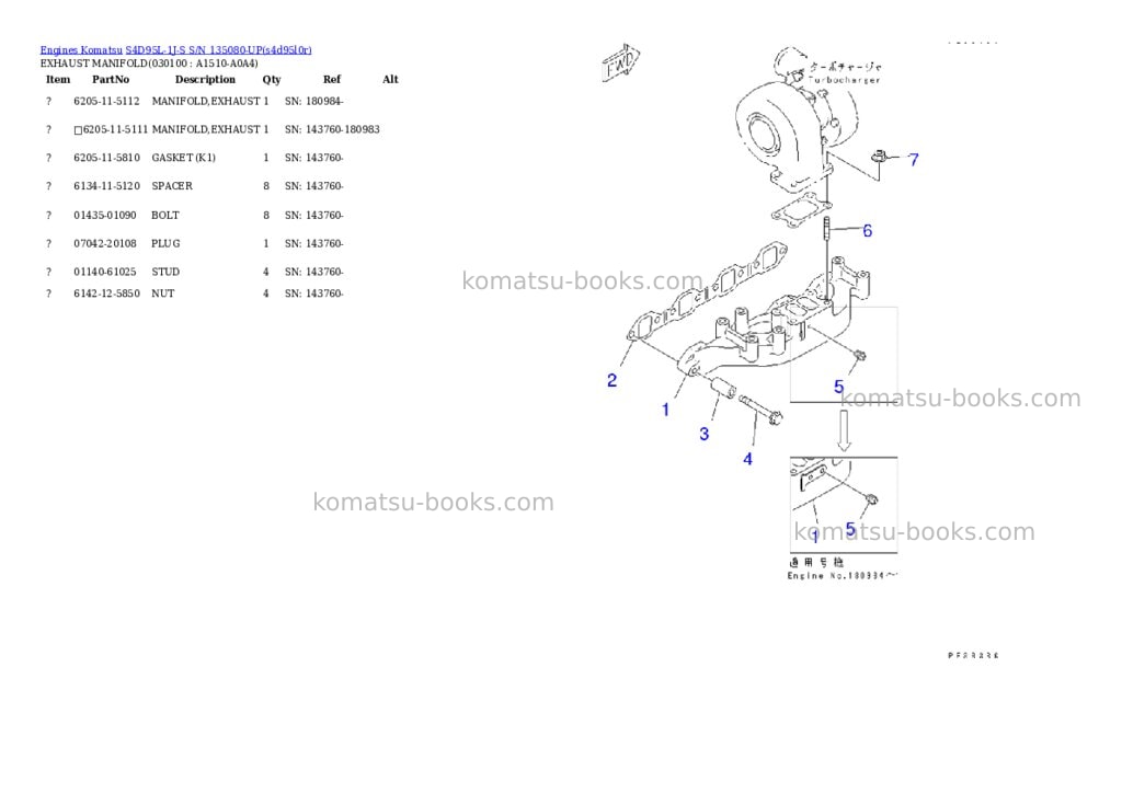 Komatsu s4d95l-1j-s s/n 135080-up Parts catalog cover Page 9