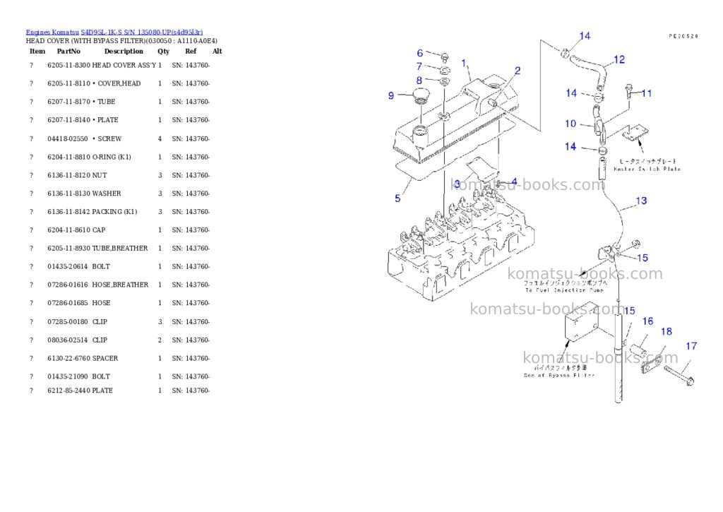 Komatsu s4d95l-1k-s s/n 135080-up Parts catalog cover Page 4