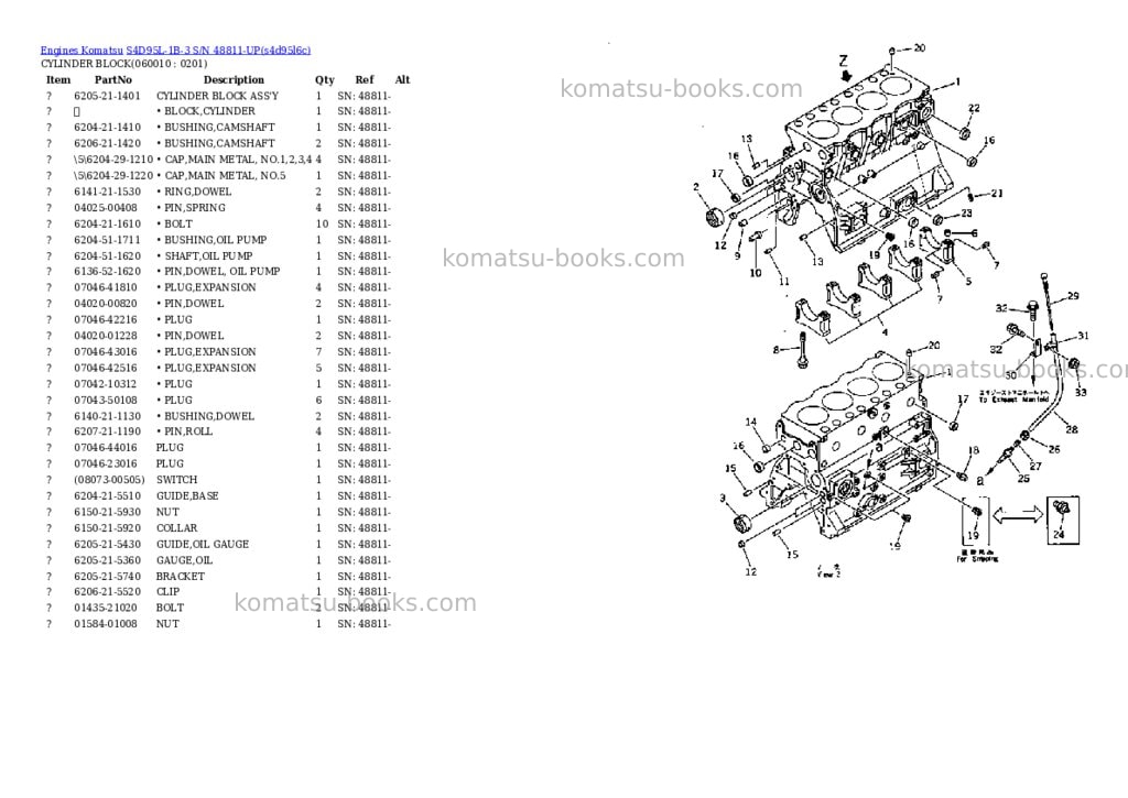 Komatsu s4d95l-1b-3 s/n 48811-up Parts catalog cover Page 8