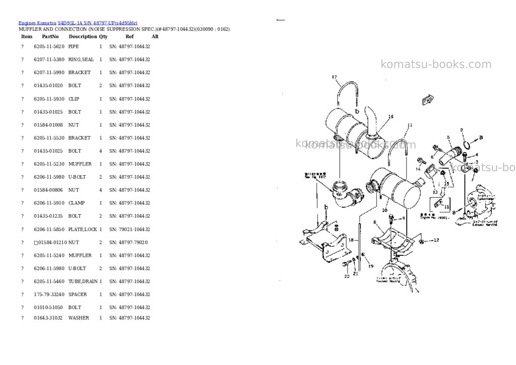 Komatsu S4D95L-1A S/N 48797-UP Parts catalog cover Page 8 Komatsu S4D95L-1A S/N 48797-UP Parts catalog cover Page 8