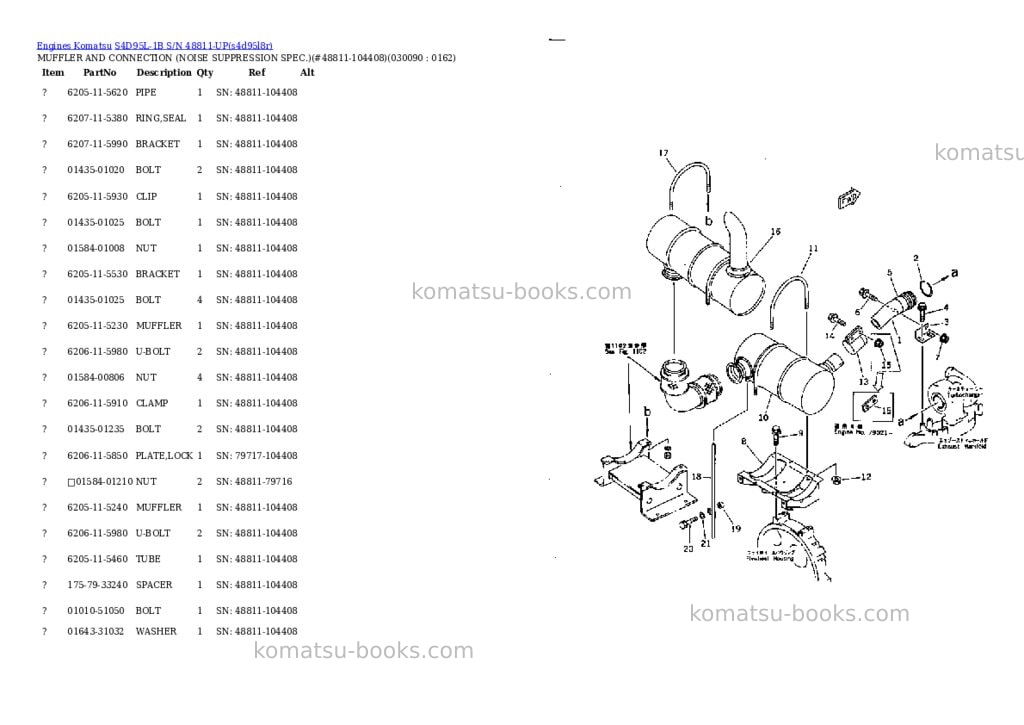 Komatsu S4D95L-1B S/N 48811-UP Parts catalog cover Page 8 Komatsu S4D95L-1B S/N 48811-UP Parts catalog cover Page 8