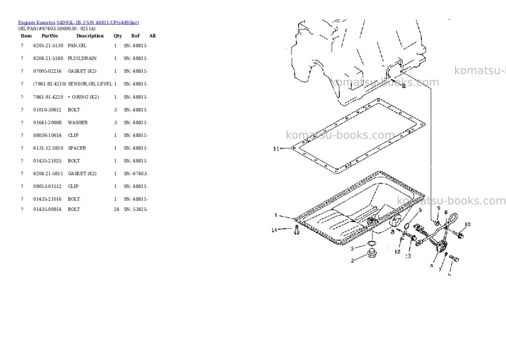 Komatsu S4D95L-1B-3 S/N 48811-UP Parts catalog cover Page 9 Komatsu S4D95L-1B-3 S/N 48811-UP Parts catalog cover Page 9