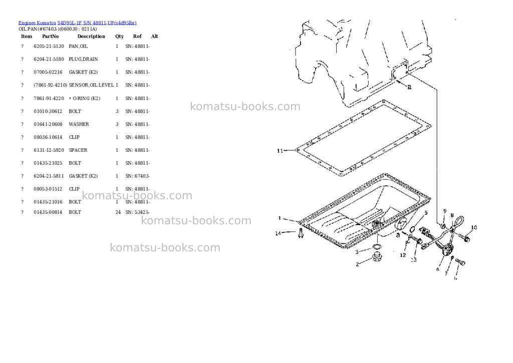 Komatsu s4d95l-1f s/n 48811-up Parts catalog cover Page 9 Komatsu s4d95l-1f s/n 48811-up Parts catalog cover Page 9