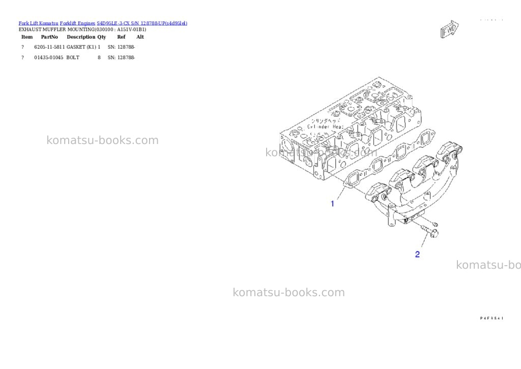 Komatsu s4d95le-3-cx s/n 128788-up Parts catalog cover Page 9 Komatsu s4d95le-3-cx s/n 128788-up Parts catalog cover Page 9