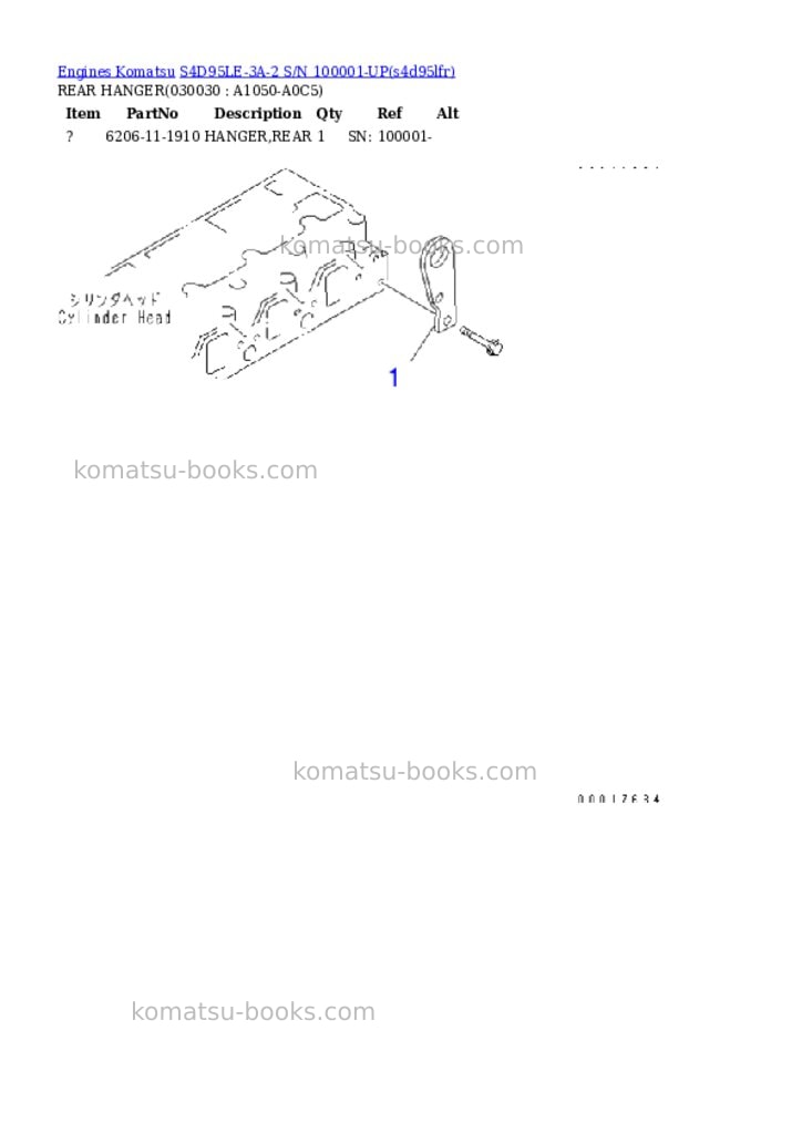 Komatsu S4D95LE-3A-2 S/N 100001-UP Parts catalog cover Page 2 Komatsu S4D95LE-3A-2 S/N 100001-UP Parts catalog cover Page 2