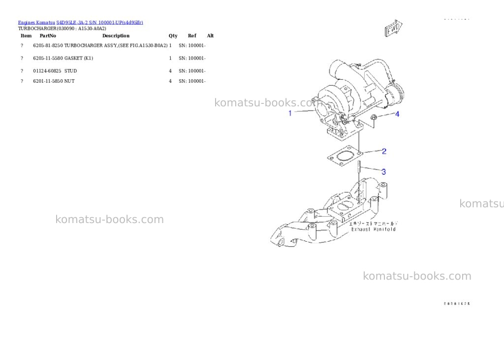 Komatsu S4D95LE-3A-2 S/N 100001-UP Parts catalog cover Page 8 Komatsu S4D95LE-3A-2 S/N 100001-UP Parts catalog cover Page 8