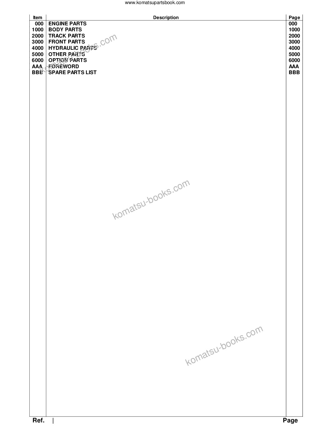Komatsu SOLAR 500LC-V Parts catalog cover Page 2