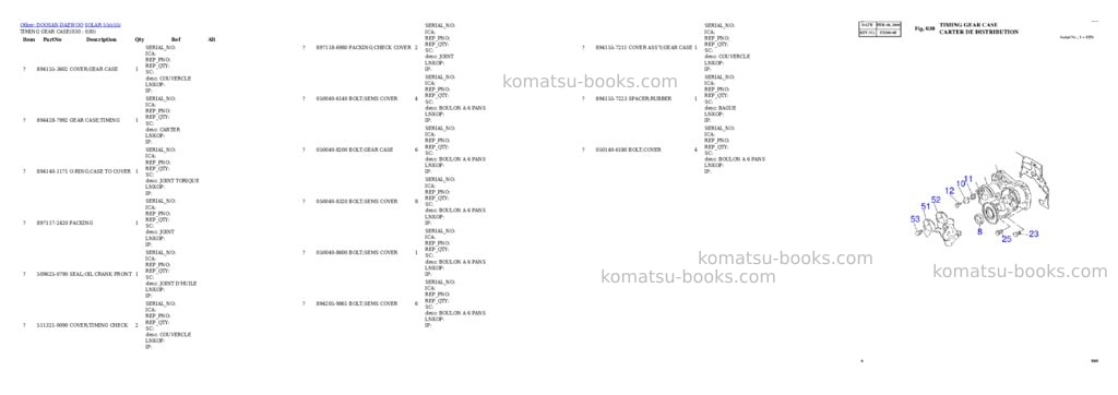 Komatsu SOLAR 55 Parts catalog cover Page 3 Komatsu SOLAR 55 Parts catalog cover Page 3