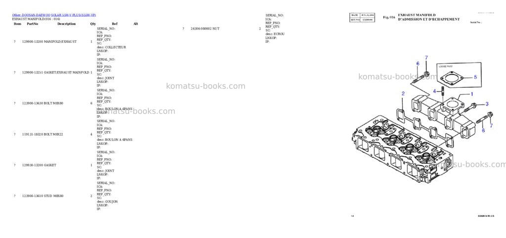 Komatsu SOLAR 55W-V PLUS Parts catalog cover Page 6