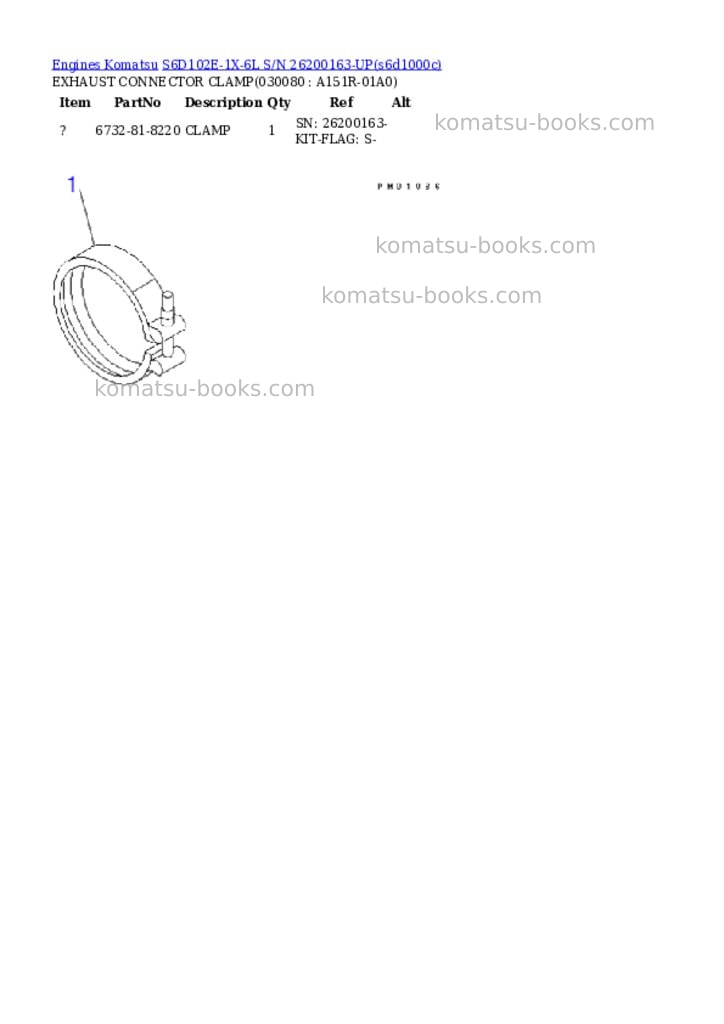 Komatsu s6d102e-1x-6l s/n 26200163-up Parts catalog cover Page 7