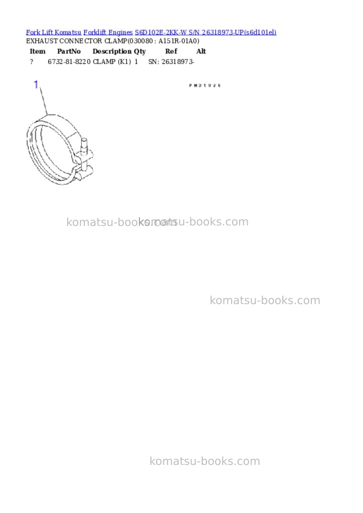 Komatsu s6d102e-2kk-w s/n 26318973-up Parts catalog cover Page 7