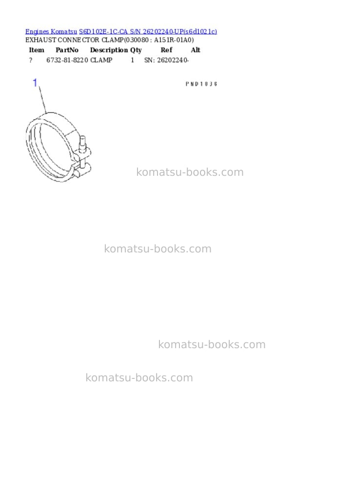 Komatsu s6d102e-1c-ca s/n 26202240-up Parts catalog cover Page 7
