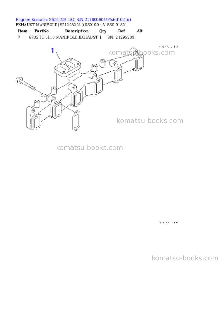 Komatsu s6d102e-1ac s/n 21180000-up Parts catalog cover Page 9