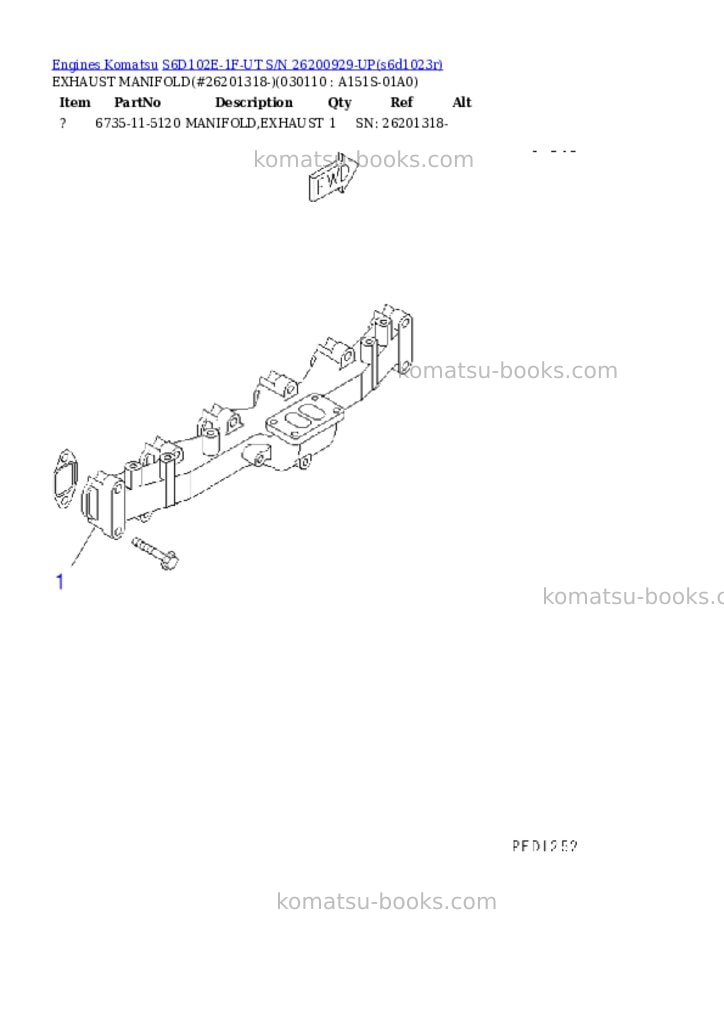 Komatsu s6d102e-1f-ut s/n 26200929-up Parts catalog cover Page 10 Komatsu s6d102e-1f-ut s/n 26200929-up Parts catalog cover Page 10