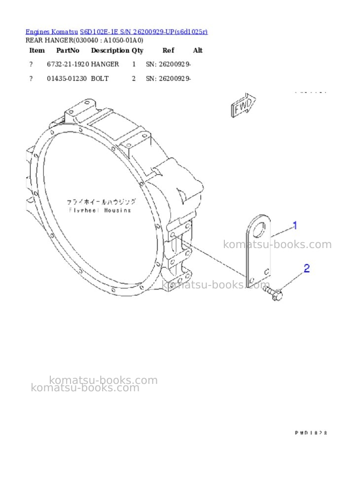 Komatsu s6d102e-1e s/n 26200929-up Parts catalog cover Page 3 Komatsu s6d102e-1e s/n 26200929-up Parts catalog cover Page 3