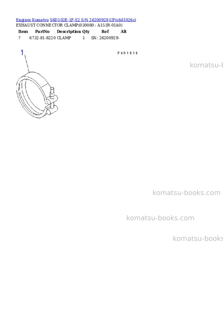 Komatsu S6D102E-1F-S2 S/N 26200929-UP Parts catalog cover Page 7 Komatsu S6D102E-1F-S2 S/N 26200929-UP Parts catalog cover Page 7
