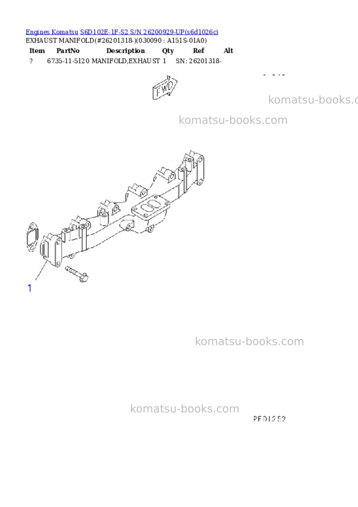 Komatsu S6D102E-1F-S2 S/N 26200929-UP Parts catalog cover Page 8 Komatsu S6D102E-1F-S2 S/N 26200929-UP Parts catalog cover Page 8
