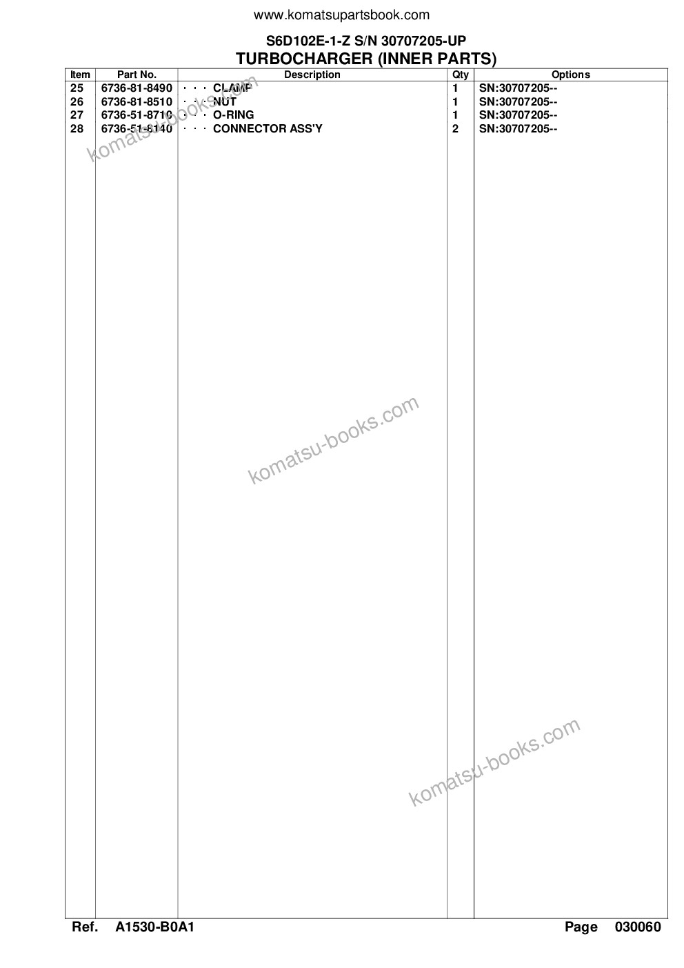 Komatsu S6D102E-1-Z S/N 30707205-UP Parts catalog cover Page 9