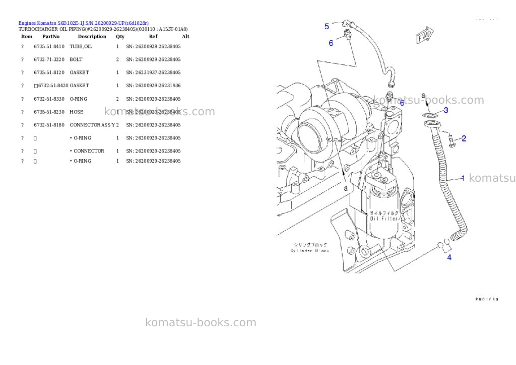 Komatsu s6d102e-1j s/n 26200929-up Parts catalog cover Page 10 Komatsu s6d102e-1j s/n 26200929-up Parts catalog cover Page 10