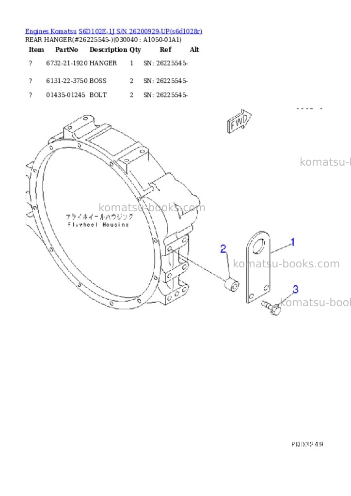 Komatsu s6d102e-1j s/n 26200929-up Parts catalog cover Page 3 Komatsu s6d102e-1j s/n 26200929-up Parts catalog cover Page 3
