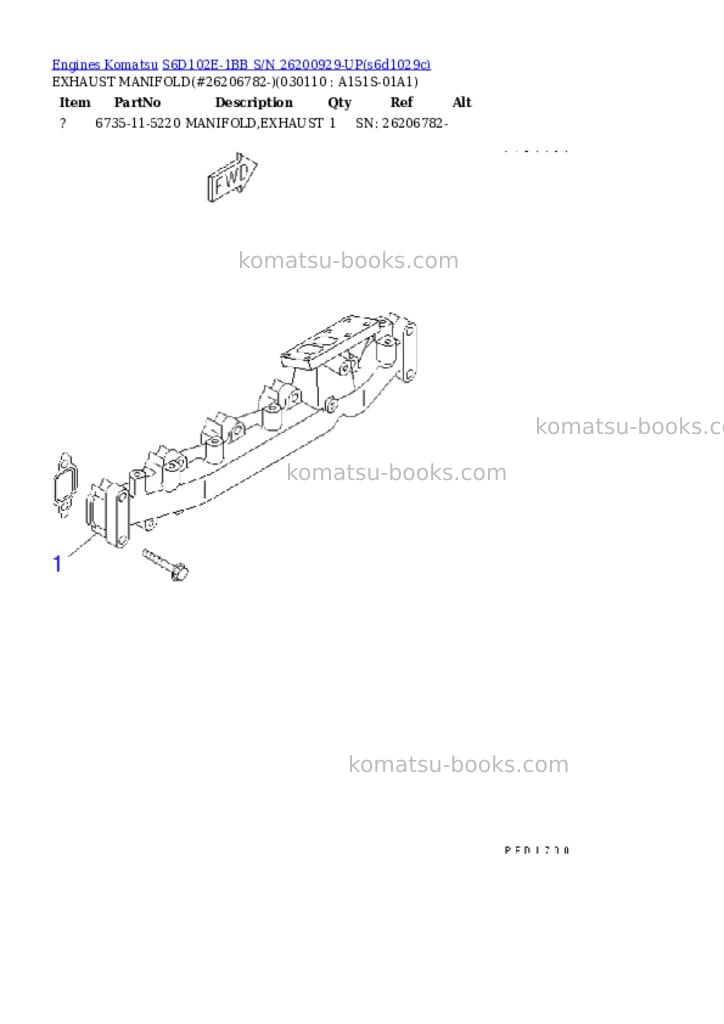 Komatsu S6D102E-1BB S/N 26200929-UP Parts catalog cover Page 10 Komatsu S6D102E-1BB S/N 26200929-UP Parts catalog cover Page 10