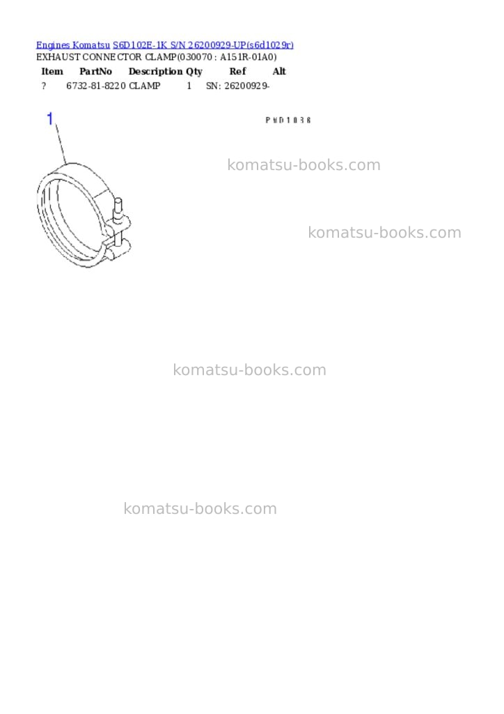 Komatsu S6D102E-1K S/N 26200929-UP Parts catalog cover Page 6 Komatsu S6D102E-1K S/N 26200929-UP Parts catalog cover Page 6