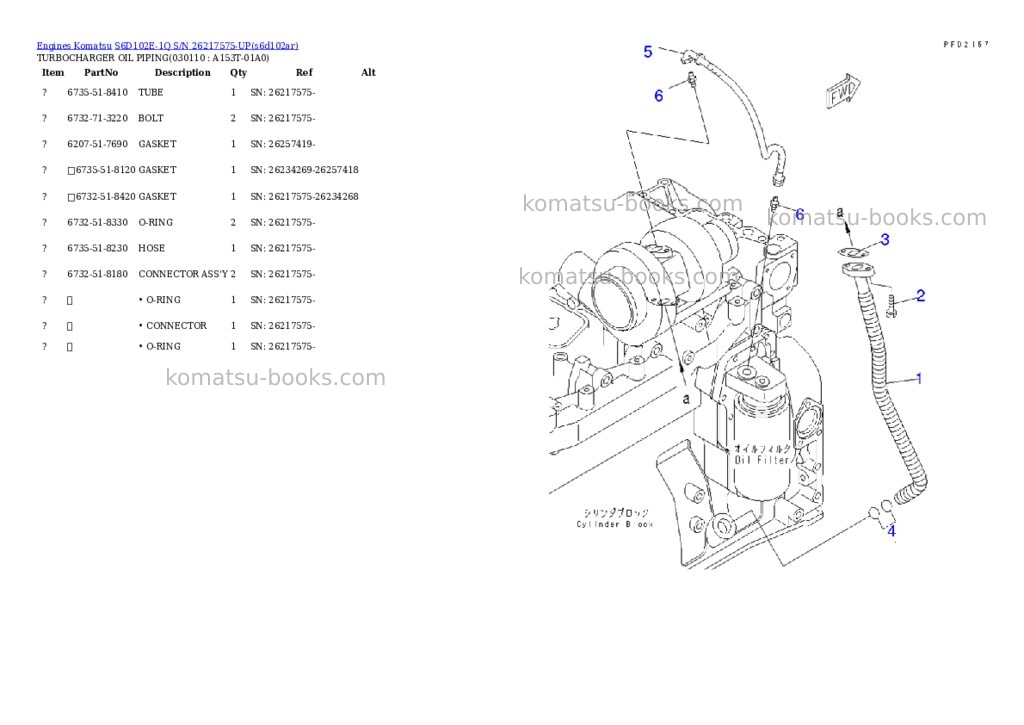 Komatsu s6d102e-1q s/n 26217575-up Parts catalog cover Page 10