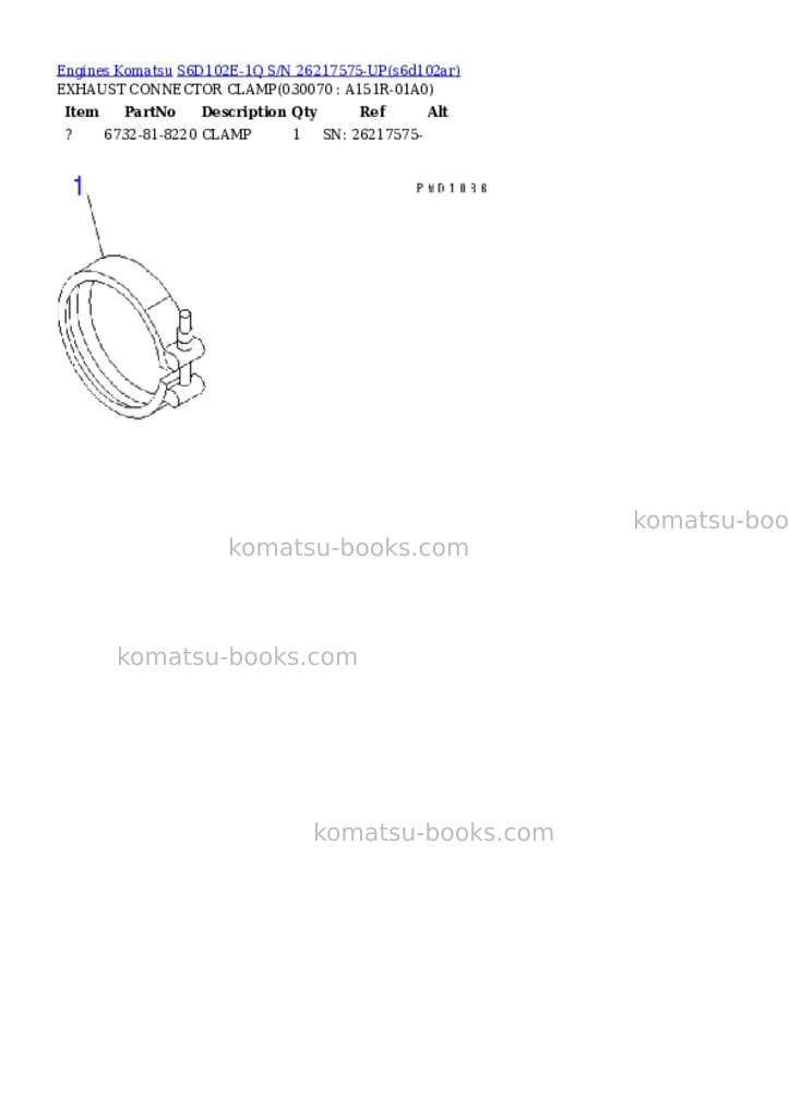 Komatsu s6d102e-1q s/n 26217575-up Parts catalog cover Page 6