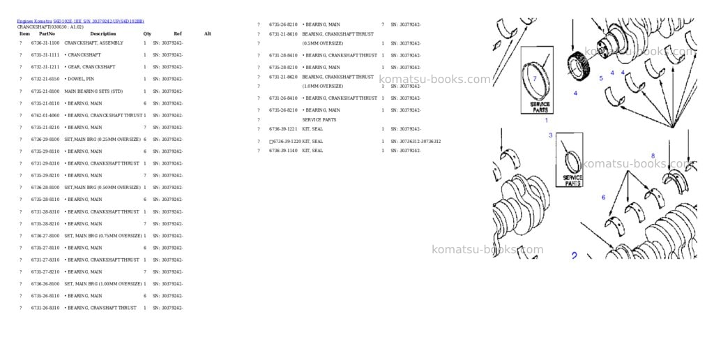 Komatsu s6d102e-1ee s/n 30379242-up Parts catalog cover Page 2