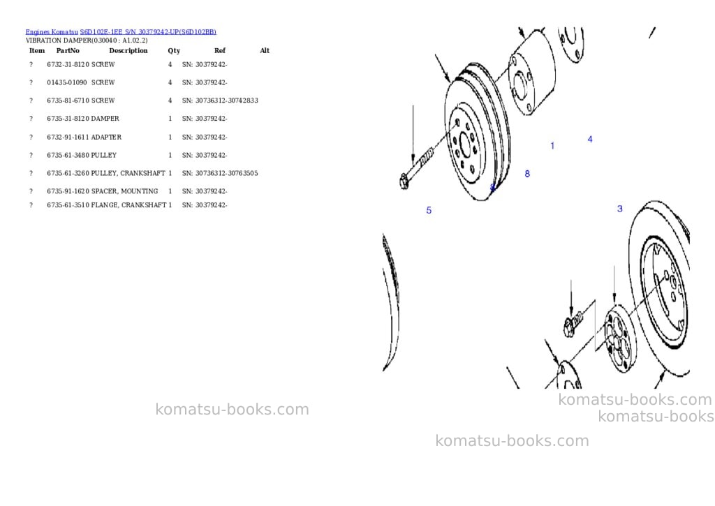 Komatsu s6d102e-1ee s/n 30379242-up Parts catalog cover Page 3