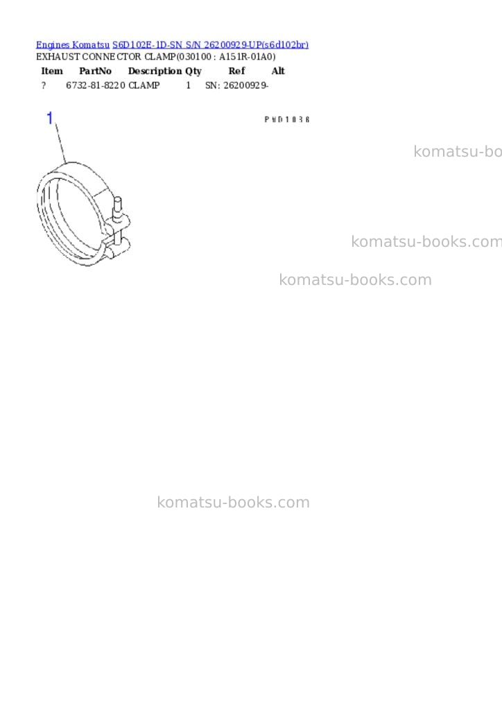 Komatsu s6d102e-1d-sn s/n 26200929-up Parts catalog cover Page 9