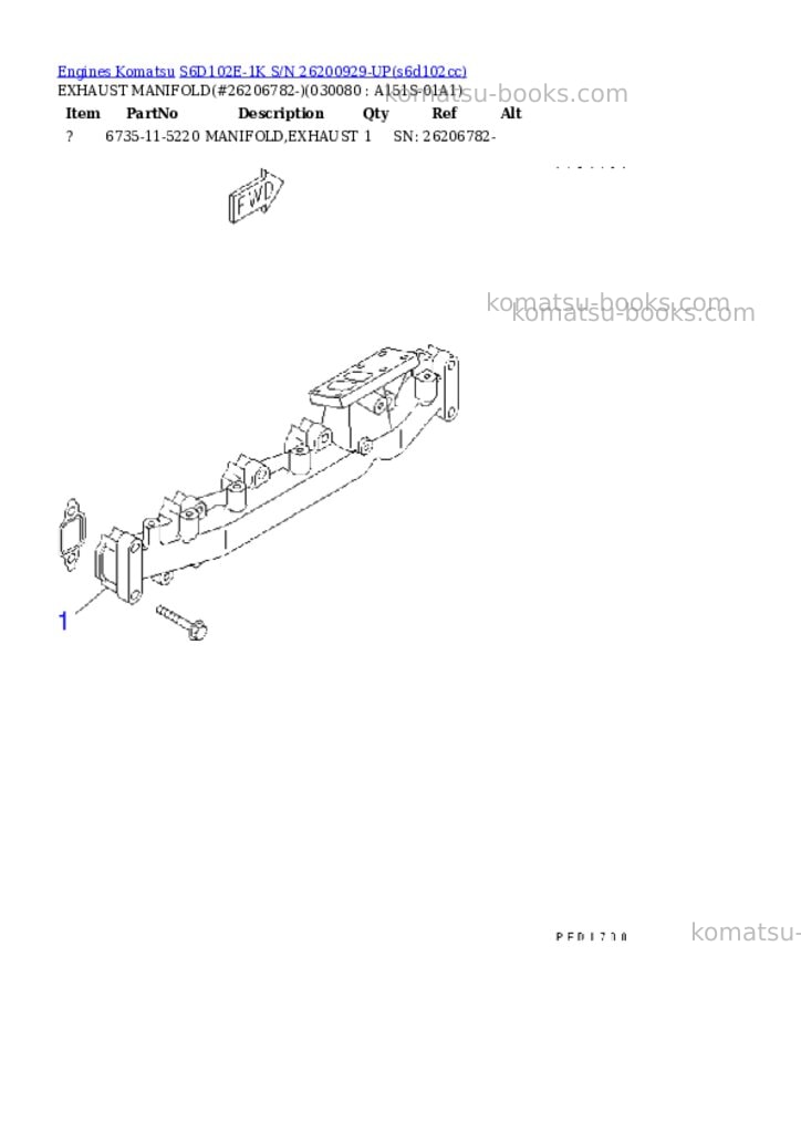 Komatsu s6d102e-1k s/n 26200929-up Parts catalog cover Page 7