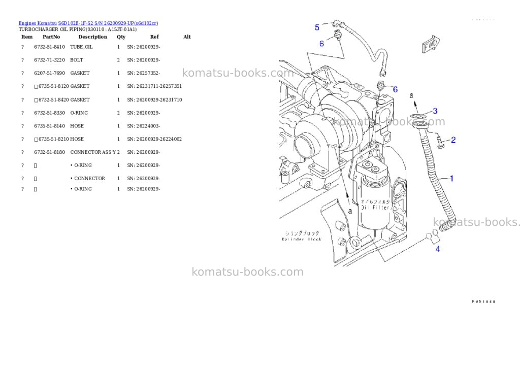Komatsu s6d102e-1f-s2 s/n 26200929-up Parts catalog cover Page 10 Komatsu s6d102e-1f-s2 s/n 26200929-up Parts catalog cover Page 10