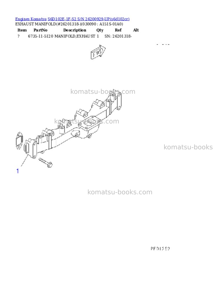 Komatsu s6d102e-1f-s2 s/n 26200929-up Parts catalog cover Page 8 Komatsu s6d102e-1f-s2 s/n 26200929-up Parts catalog cover Page 8
