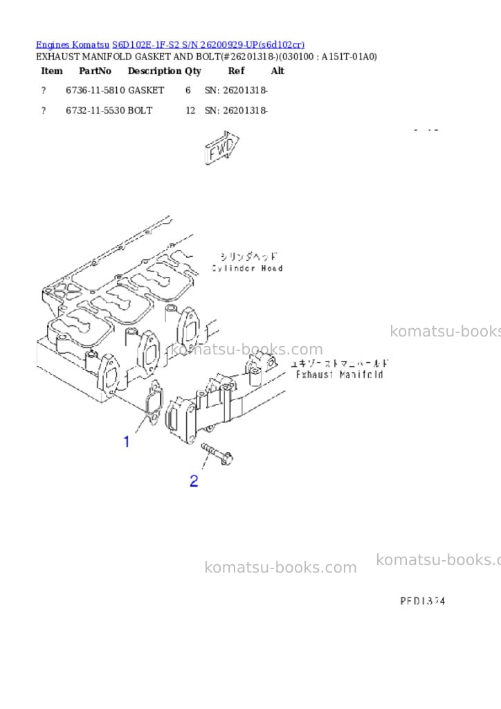 Komatsu s6d102e-1f-s2 s/n 26200929-up Parts catalog cover Page 9 Komatsu s6d102e-1f-s2 s/n 26200929-up Parts catalog cover Page 9